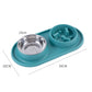 Double non-slip pet bowl with stainless steel bowl and spill-proof tray by Puppies&Co™
