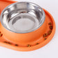 Double non-slip pet bowl with stainless steel bowl and spill-proof tray by Puppies&Co™